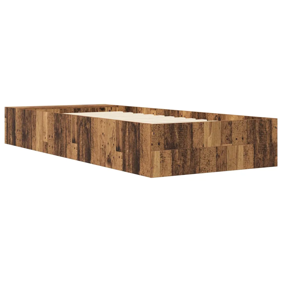 Cadre de lit avec rangement Bois ancien 80 x 200 cm - 5