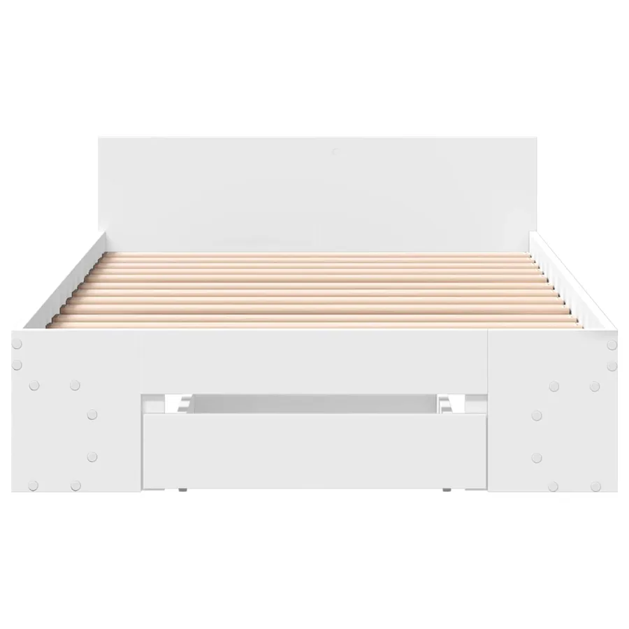 Cadre de lit avec rangement Blanc 80 x 200 cm Bois d'ingénierie - 4