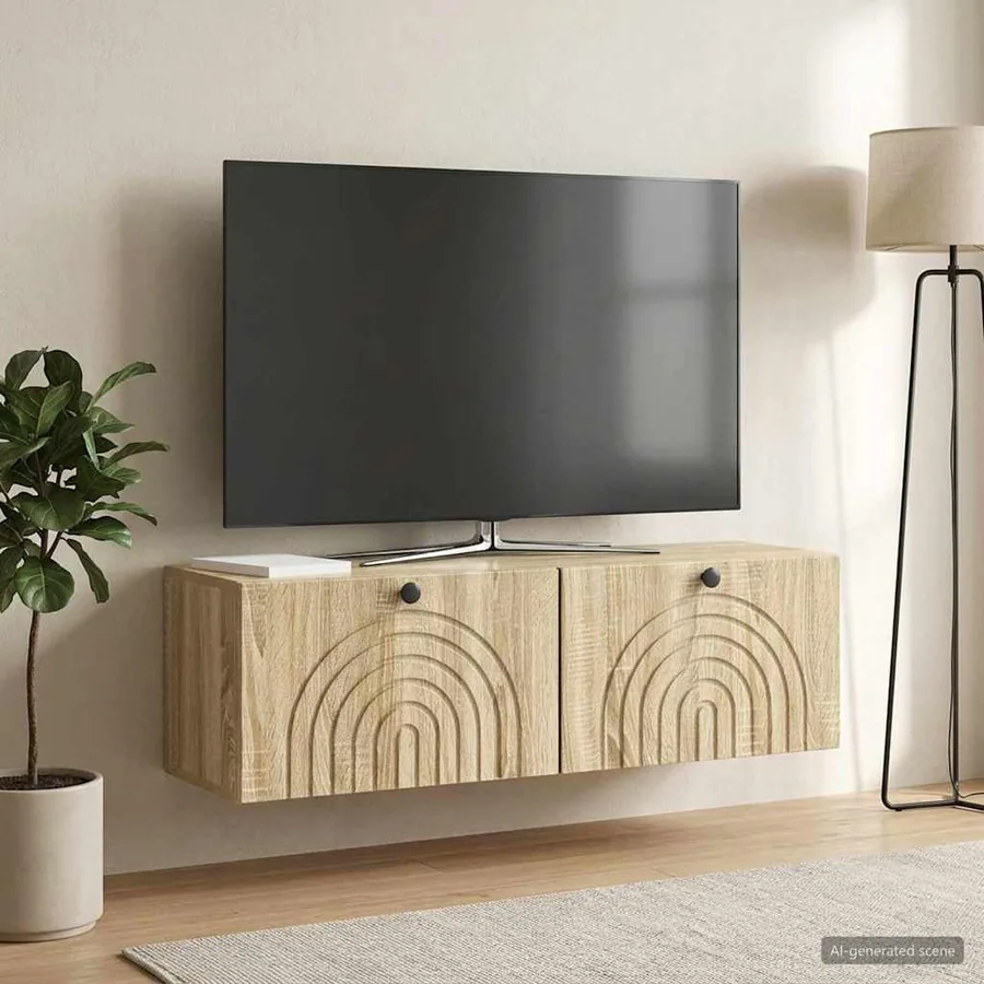 Meuble TV mural Chêne Sonoma 98 x 31 x 30 cm Bois d'ingénierie