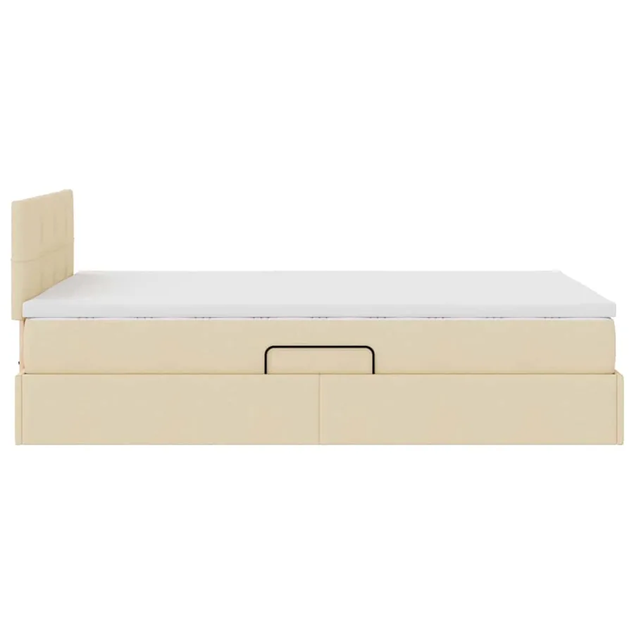 Lit avec rangement et matelas avec matelas Crème 120 x 190 cm - 10
