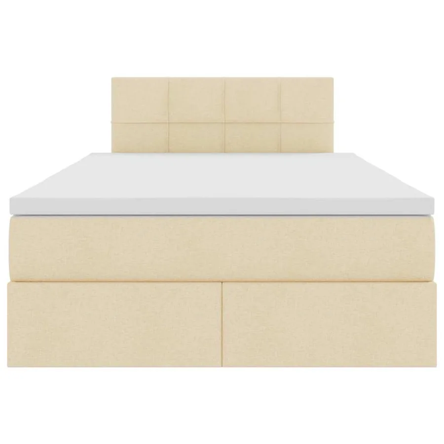 Lit avec rangement et matelas avec matelas Crème 120 x 190 cm - 7