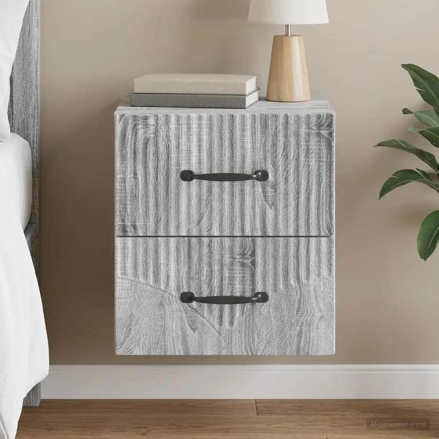 Cabinet de chevet mural Sonoma gris 34,5 x 33 x 40 cm