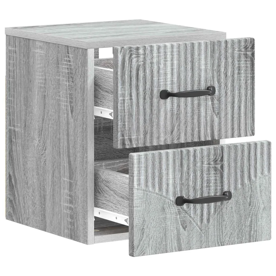 Cabinet de chevet mural Sonoma gris 34,5 x 33 x 40 cm - 4