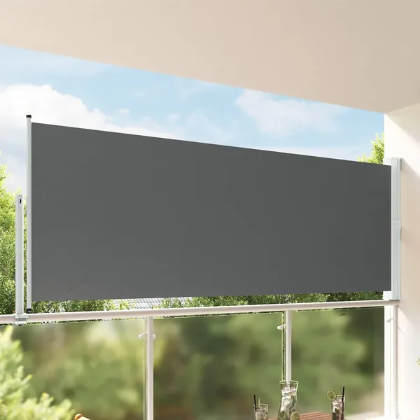 Auvent latéral 160 x 300 cm Rectangulaire Anthracite