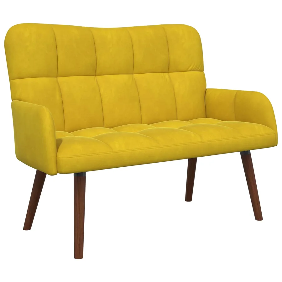 Sofa 2 places Jaune 115 x 61 x 87 cm Velours - 2