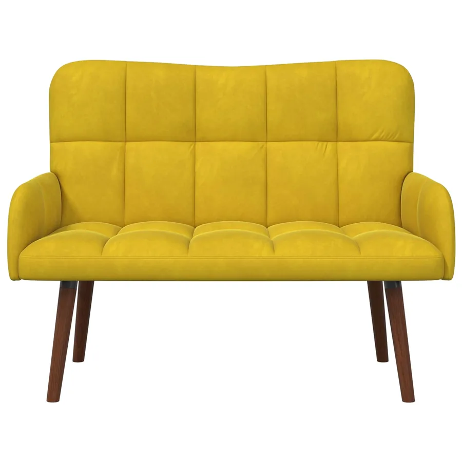 Sofa 2 places Jaune 115 x 61 x 87 cm Velours - 4