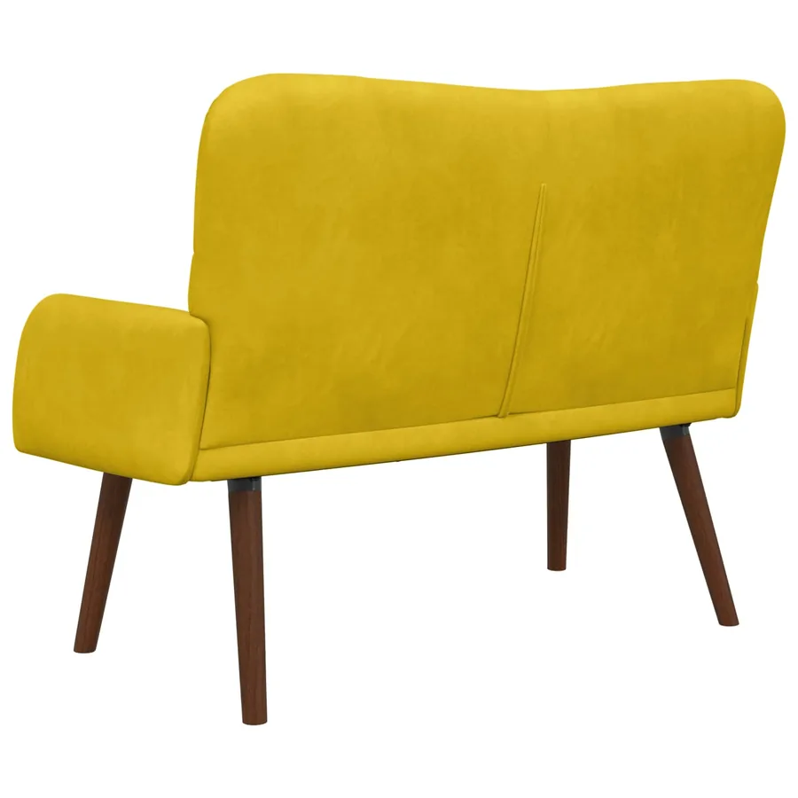 Sofa 2 places Jaune 115 x 61 x 87 cm Velours - 6