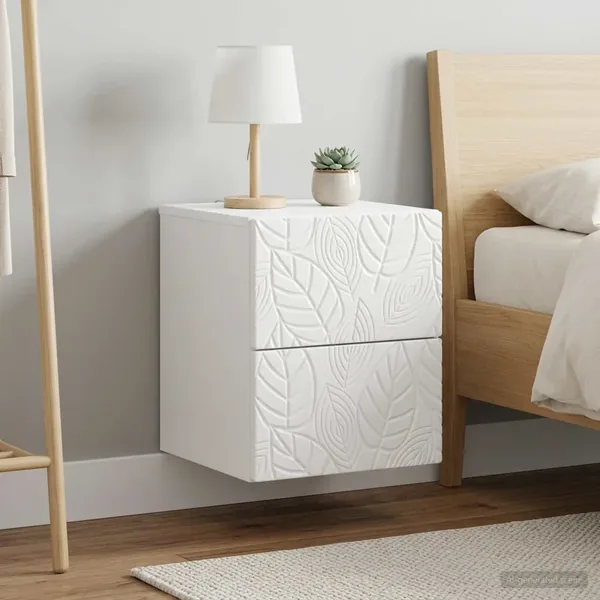 Cabinet de chevet mural 2 pcs Blanc brillant 34,5 x 33 x 40 cm