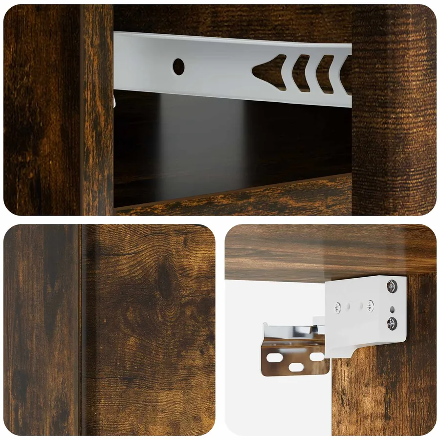 Cabinet de chevet mural 2 pcs Chêne fumé 49 x 34,5 x 20 cm - 8