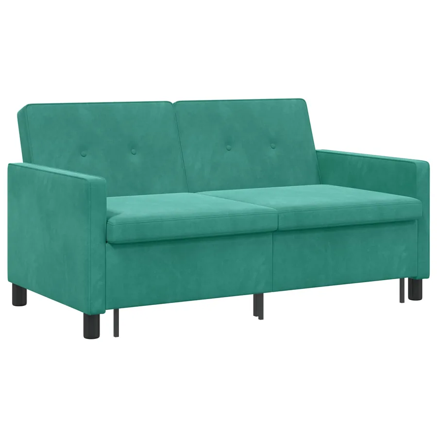 Canapé-Lit Turquoise Tissu - 5