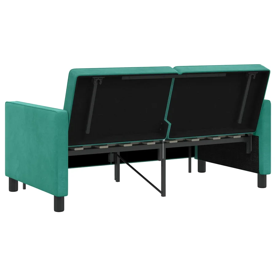 Canapé-Lit Turquoise Tissu - 9