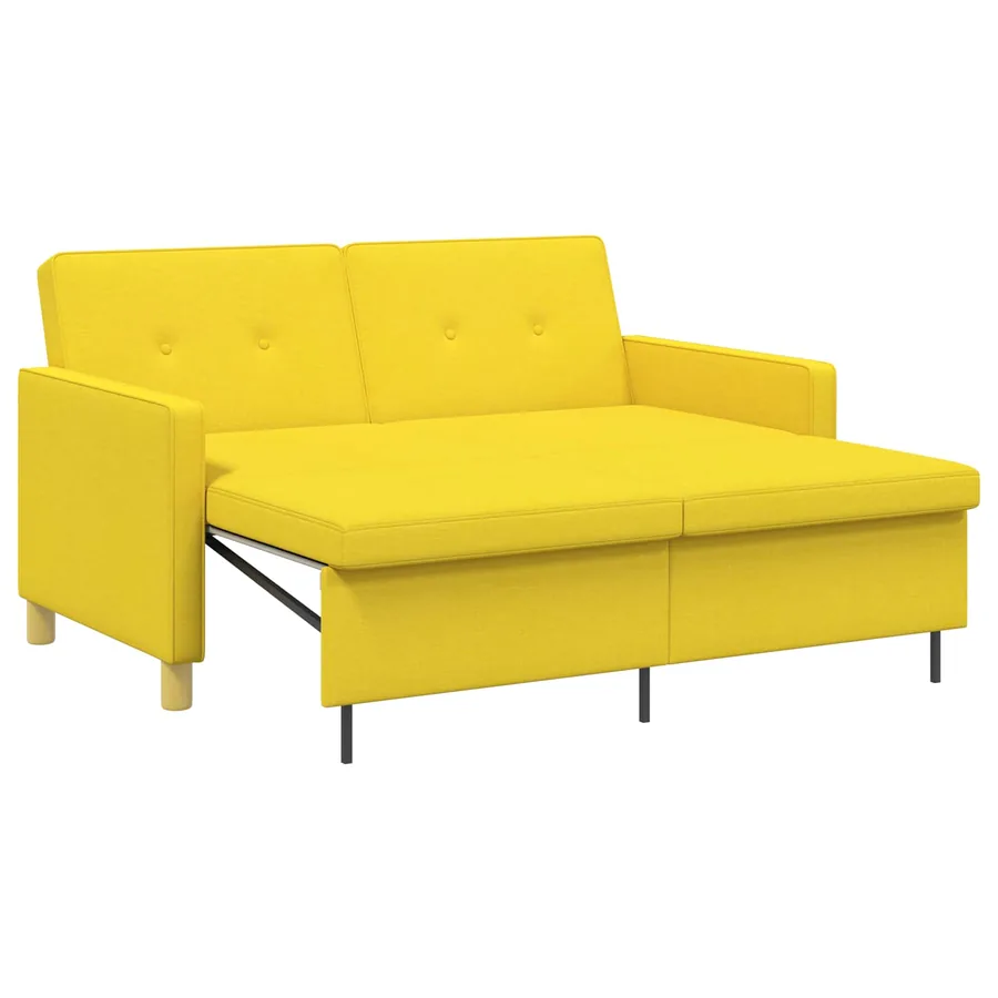 Canapé-lit escamotable Jaune clair Tissu - 2