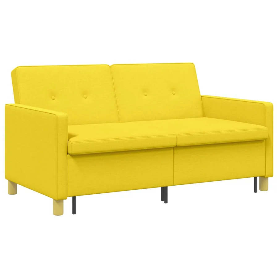 Canapé-lit escamotable Jaune clair Tissu - 5