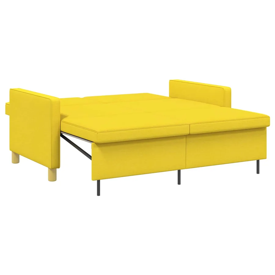 Canapé-lit escamotable Jaune clair Tissu - 6