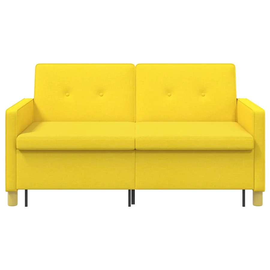 Canapé-lit escamotable Jaune clair Tissu - 7