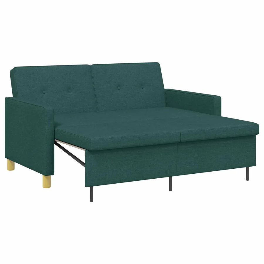 Canapé-lit escamotable Vert foncé Tissu - 2