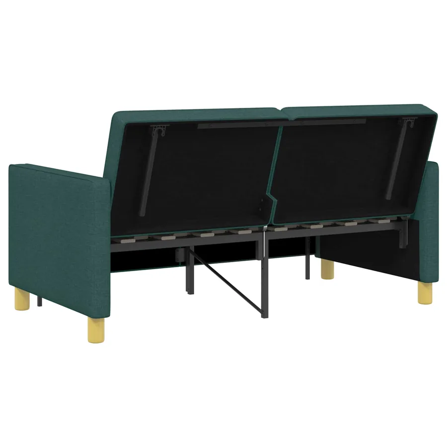 Canapé-lit escamotable Vert foncé Tissu - 9