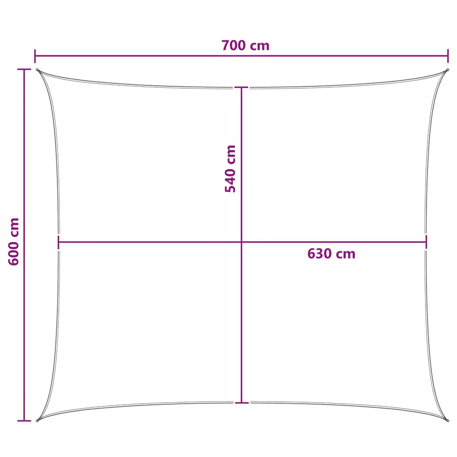 Voile d'ombre Gris clair et blanc 6 x 7 m HDPE - 8