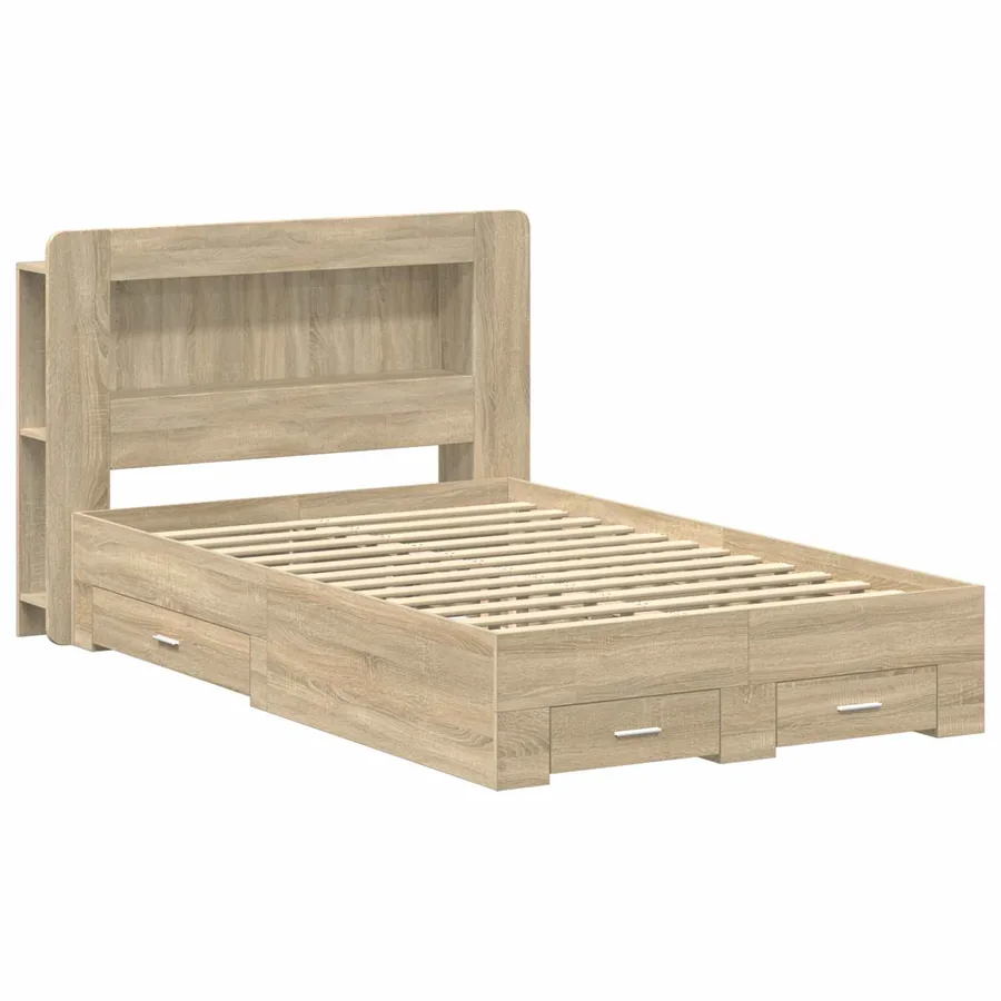 Cadre de lit avec rangement Chêne Sonoma 120 x 190 cm - 2