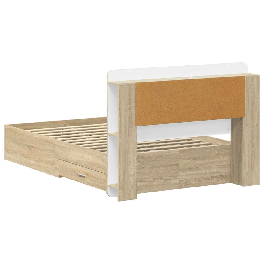 Cadre de lit avec rangement Chêne Sonoma 120 x 190 cm - 5