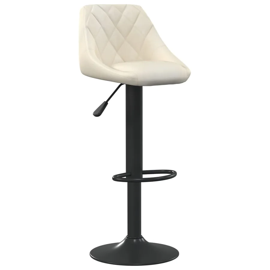 Tabourets de bar lot de 2 crème velours - 3