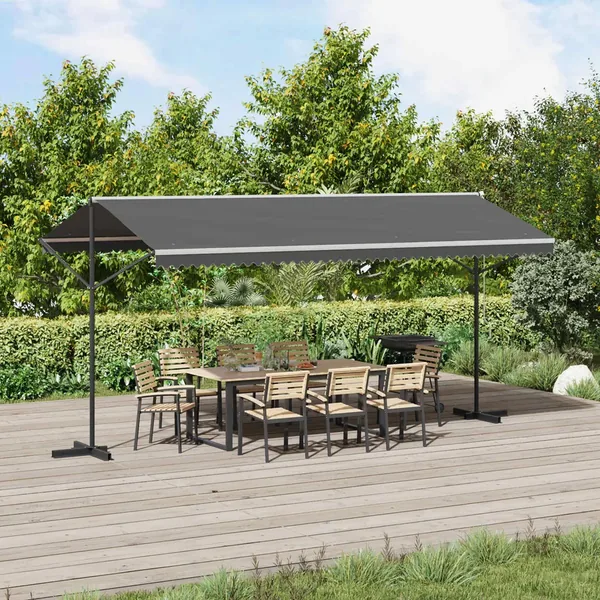 Auvent autoportant Gris 5 x 3 m Polyester