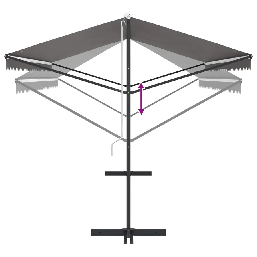Auvent autoportant Gris 5 x 3 m Polyester - 9