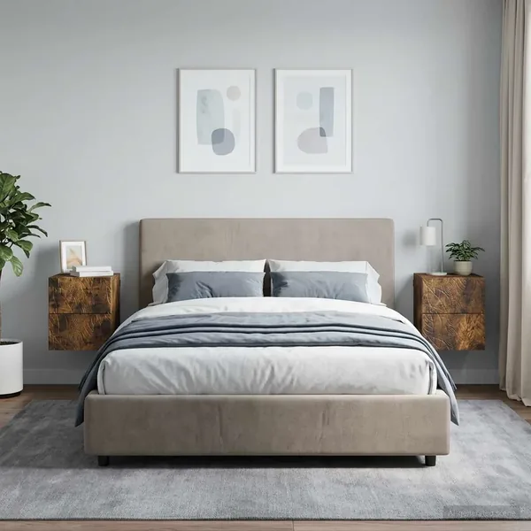 Cabinet de chevet mural 2 pcs Chêne fumé 34,5 x 33 x 40 cm