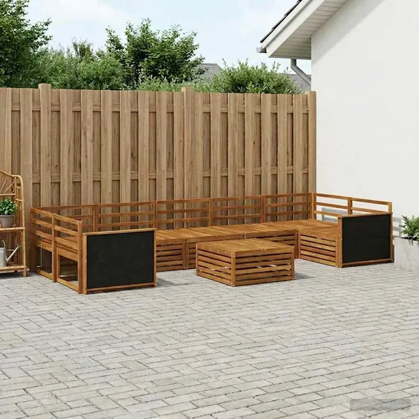 Ensemble de canapés d'extérieur 8 pcs Naturel