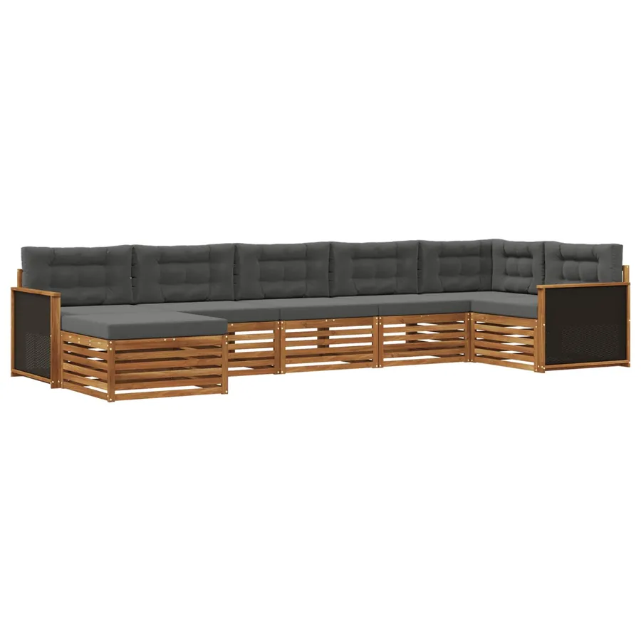 Ensemble de canapés d'extérieur 7 pcs Naturel et Anthracite - 2