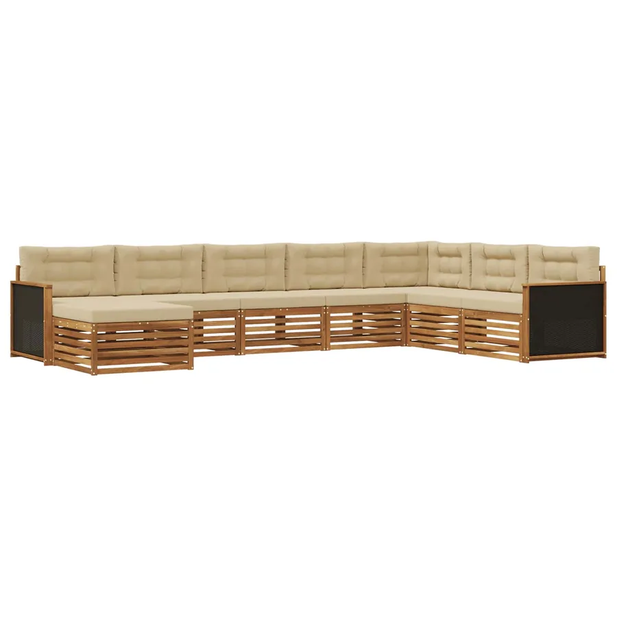 Ensemble de canapés d'extérieur 8 pcs Naturel et Beige - 2