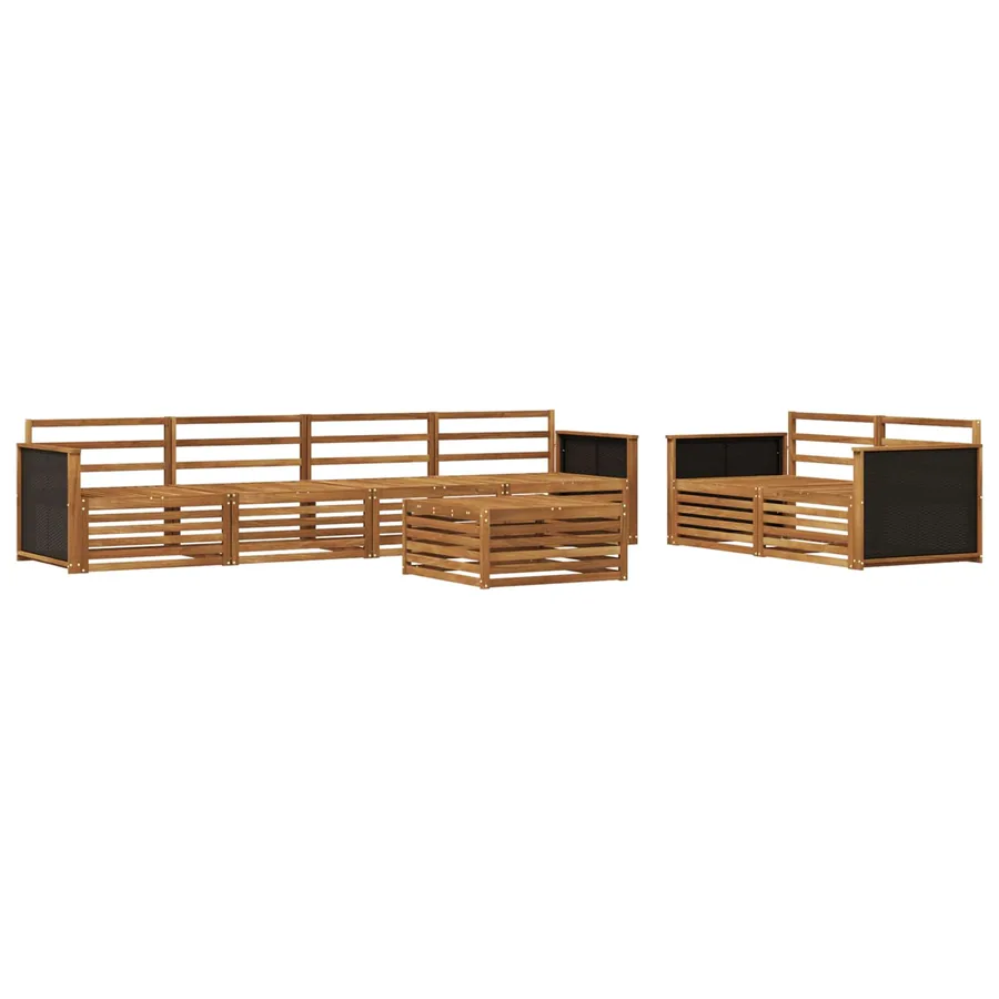 Ensemble de canapés d'extérieur 7 pcs Naturel - 2