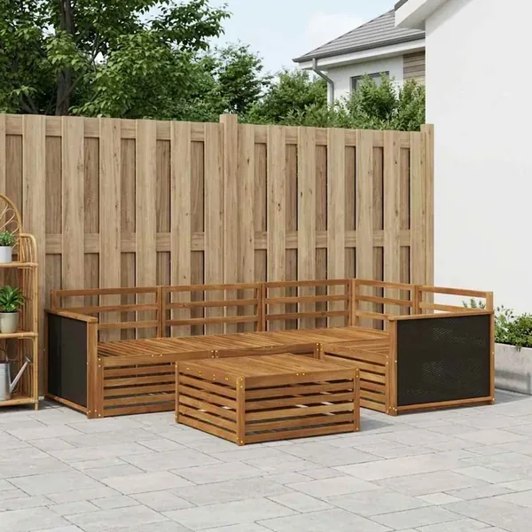 Ensemble de canapés d'extérieur 5 pcs Naturel 79 x 79 x 37 cm
