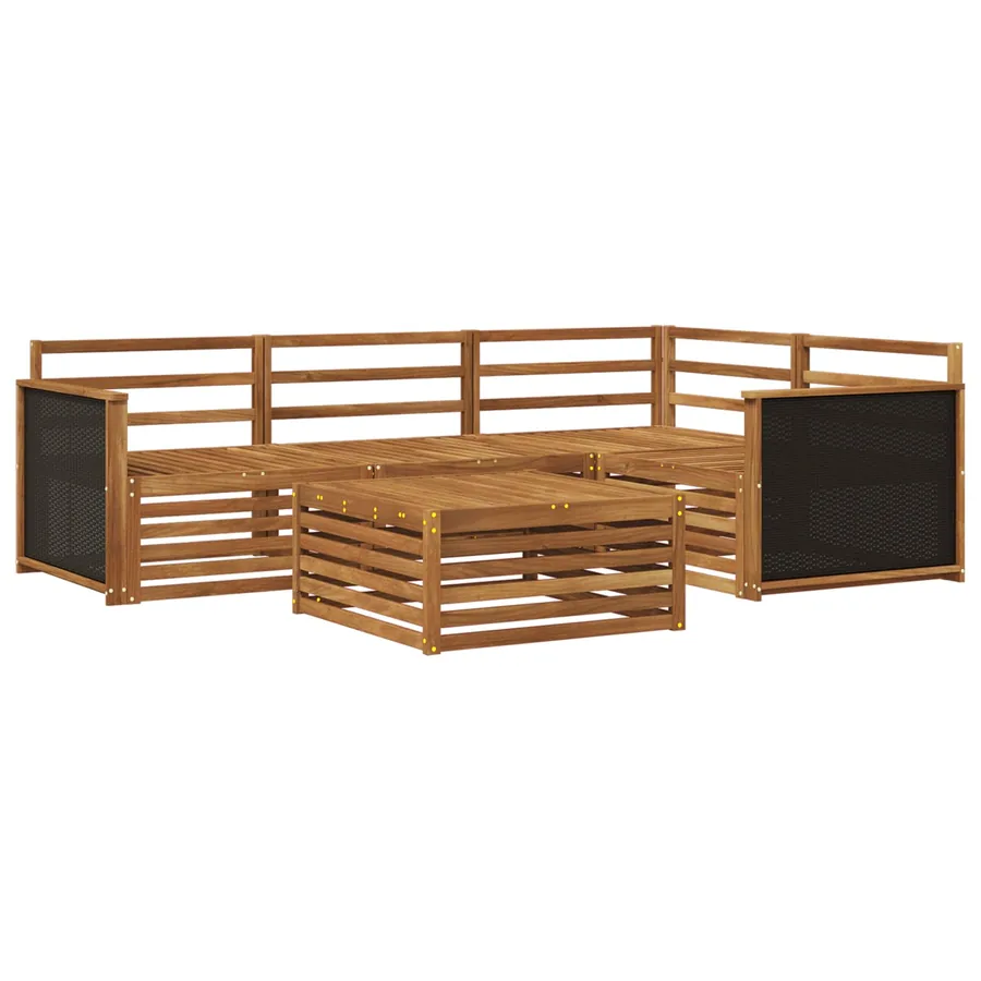 Ensemble de canapés d'extérieur 5 pcs Naturel 79 x 79 x 37 cm - 2
