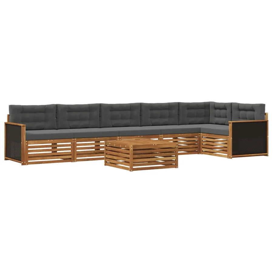 Ensemble de canapés d'extérieur 7 pcs Naturel et Anthracite - 2