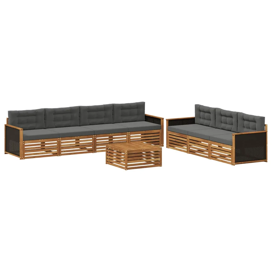 Ensemble de canapés d'extérieur 8 pcs Naturel et Anthracite - 2