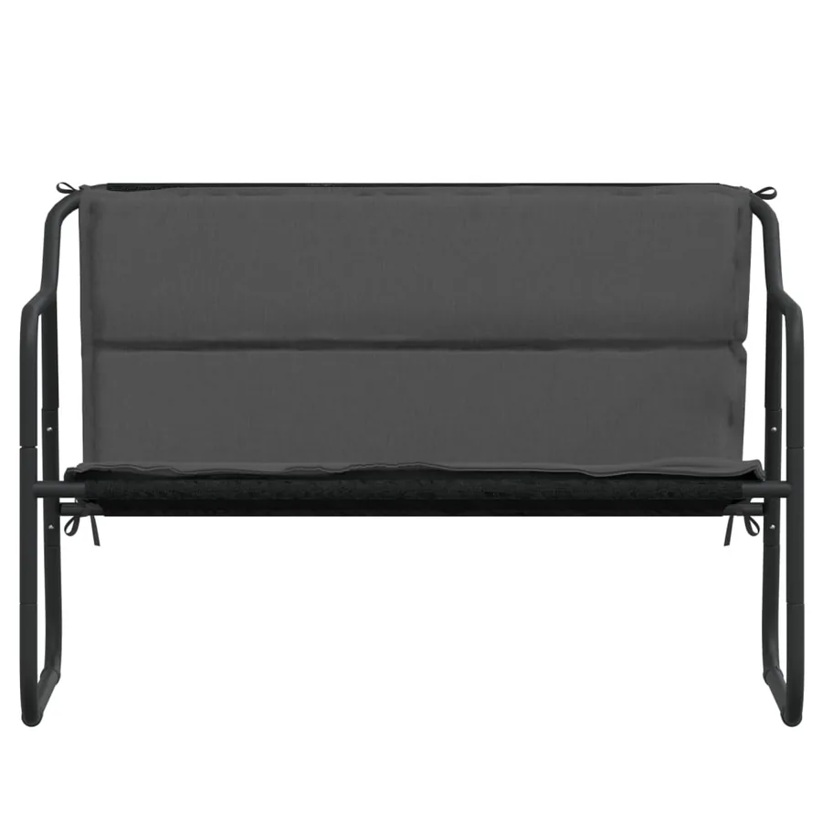 Banc de jardin à 2 places avec coussin anthracite acier - 3