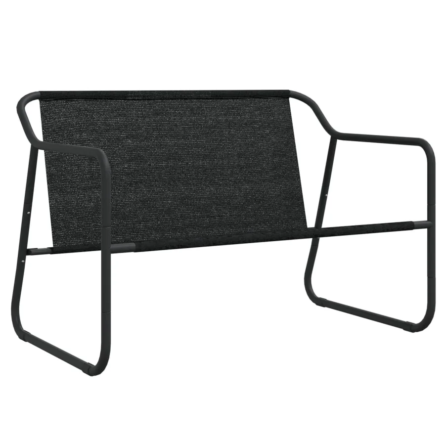 Banc de jardin à 2 places avec coussin anthracite acier - 5
