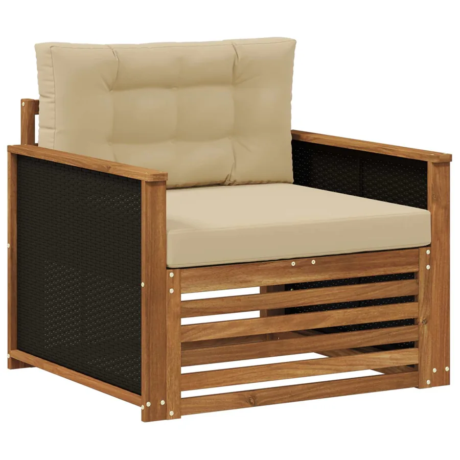 Sofa de milieu extérieur Bois d'Acacia Massif Naturel - 2