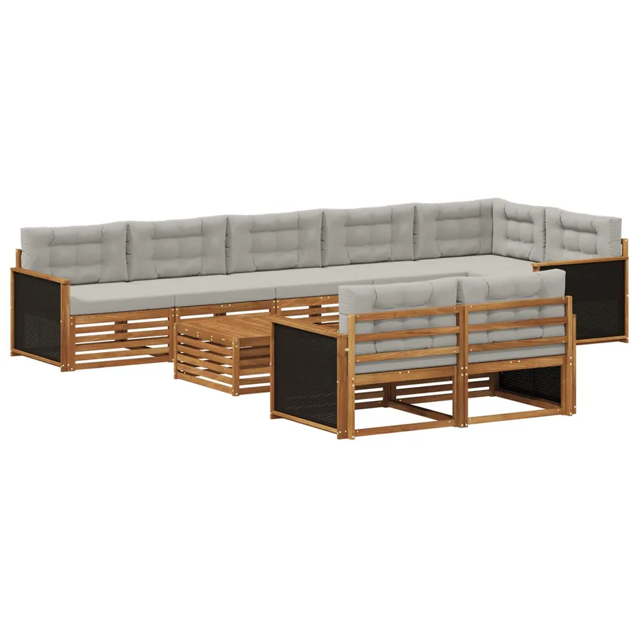 Ensemble de canapés d'extérieur avec coussin 9 pcs - 2