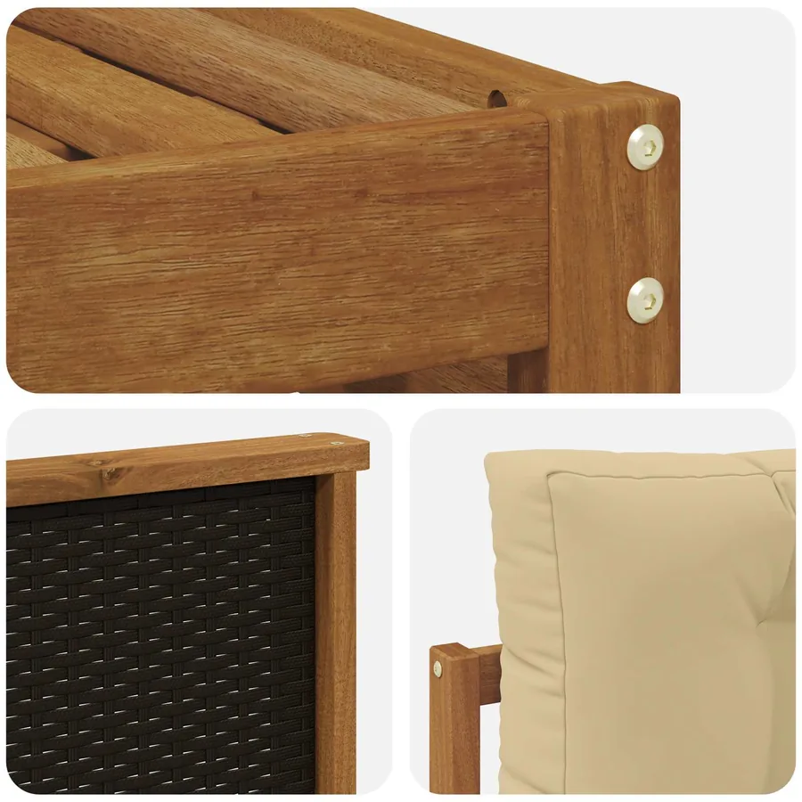 Ensemble de canapés d'extérieur avec coussin 9 pcs - 6