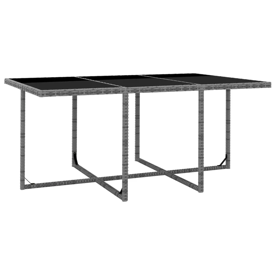 Salon de jardin 11 pcs avec coussins Résine tressée Gris - 5