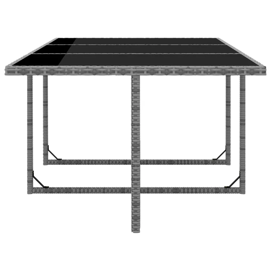 Salon de jardin 11 pcs avec coussins Résine tressée Gris - 6