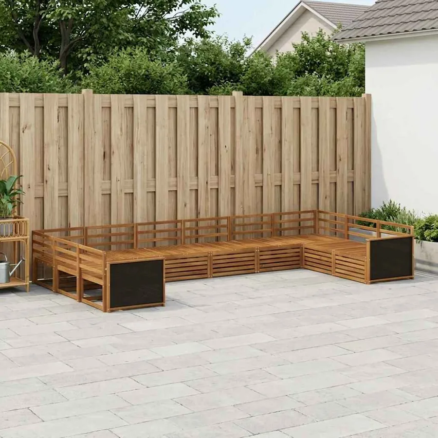Ensembles de canapés 10 pcs Bois d'Acacia Massif