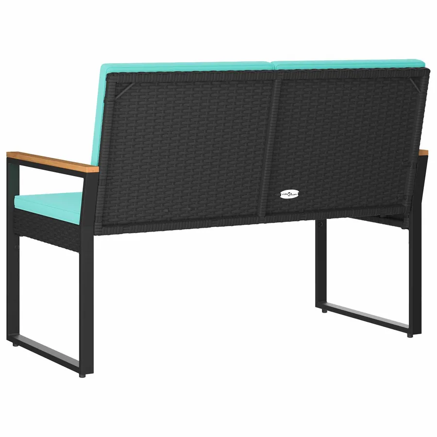 Banc extérieur Noir et turquoise 107 x 61 x 80 cm polyrotin - 7