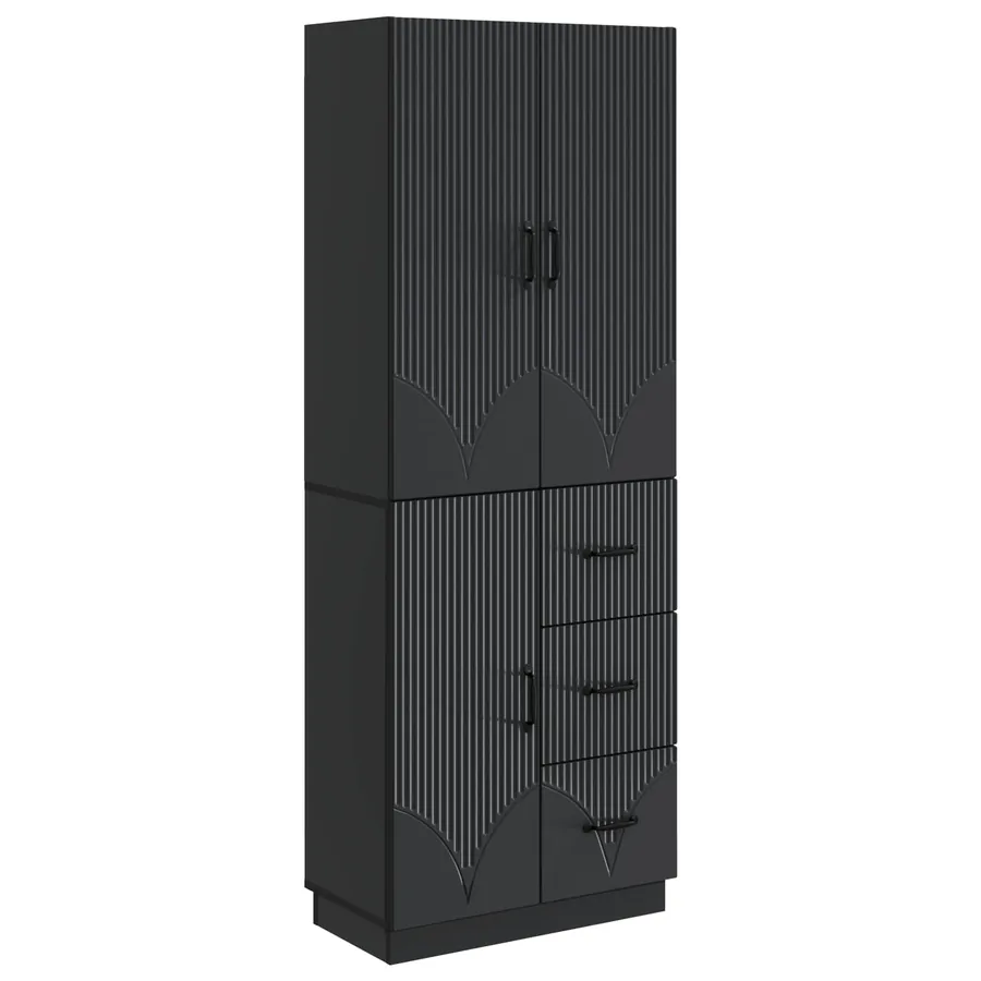 Ensemble de Meubles 2 pcs Noir Bois d'ingénierie - 2