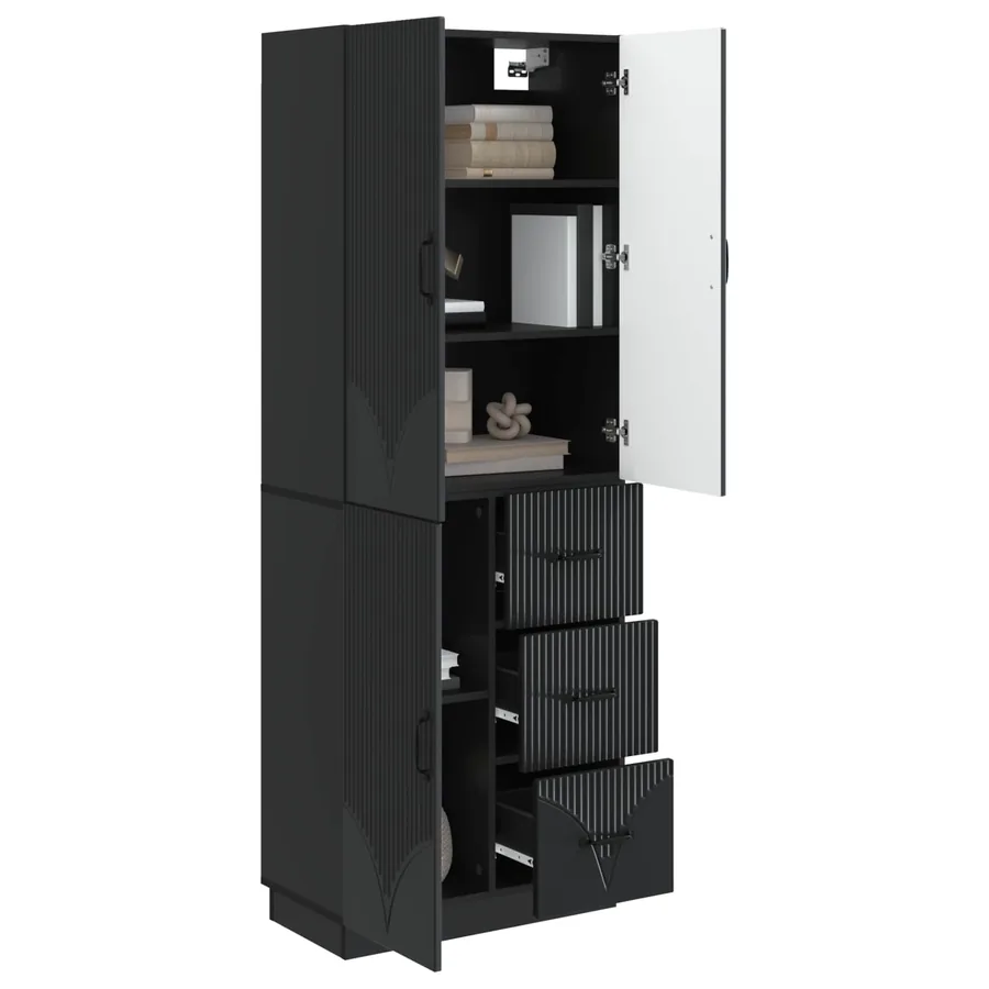 Ensemble de Meubles 2 pcs Noir Bois d'ingénierie - 3