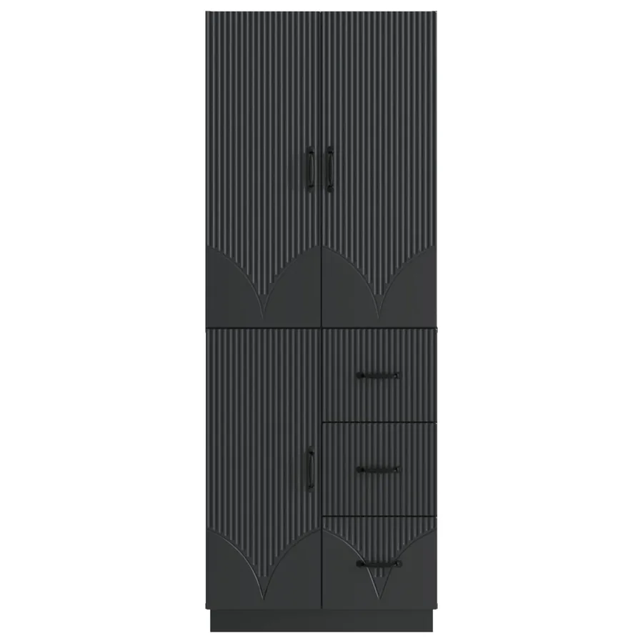 Ensemble de Meubles 2 pcs Noir Bois d'ingénierie - 5