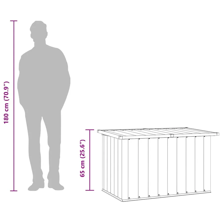 Coffre de rangement de jardin Marron 109x67x65 cm - 13