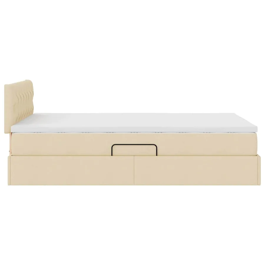 Lit avec rangement et matelas avec matelas Crème 120 x 190 cm - 10